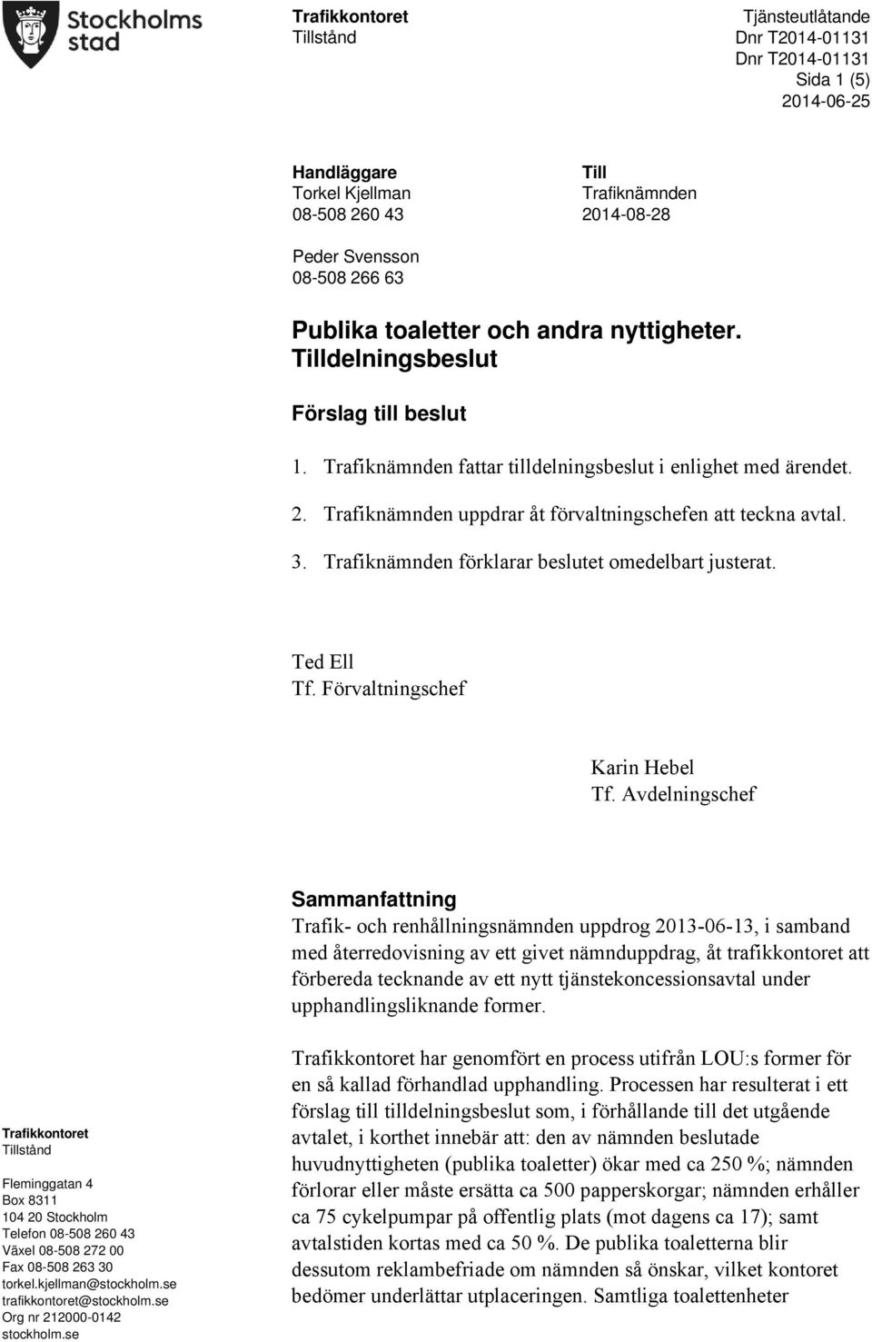 Förvaltningschef Karin Hebel Tf.