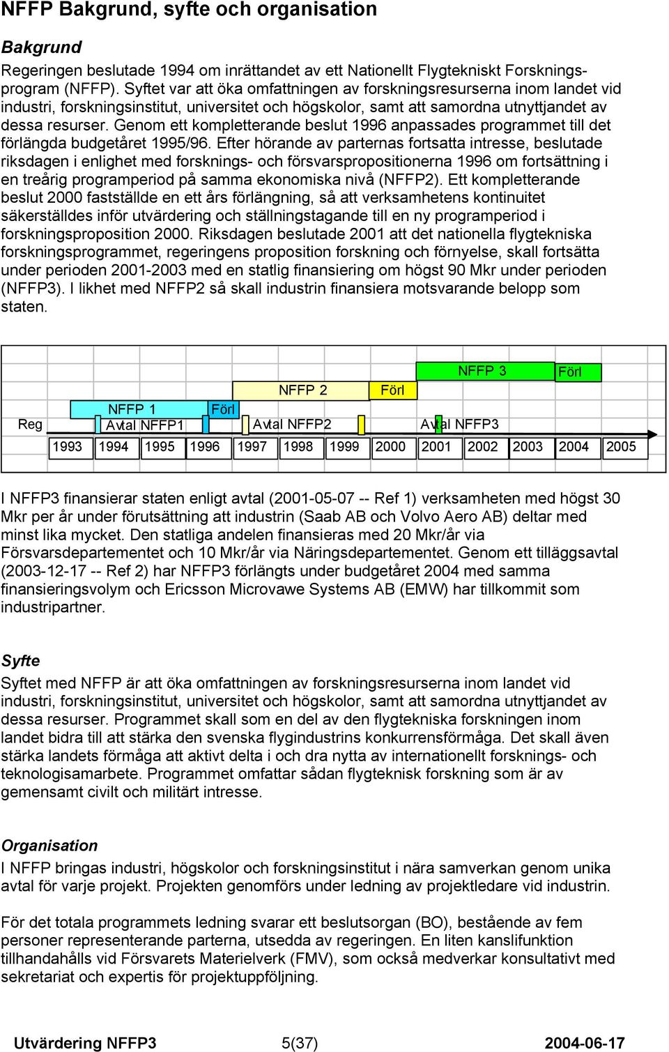 Genom ett kompletterande beslut 1996 anpassades programmet till det förlängda budgetåret 1995/96.