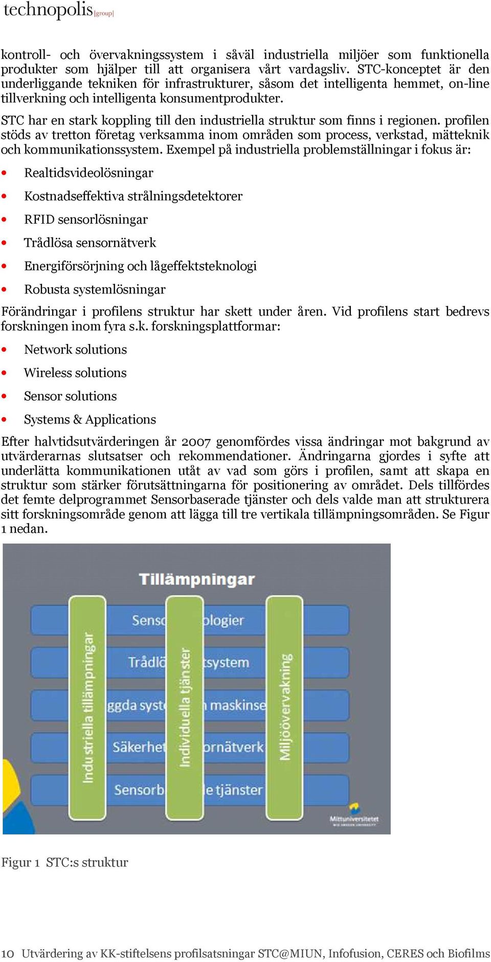 STC har en stark koppling till den industriella struktur som finns i regionen. profilen stöds av tretton företag verksamma inom områden som process, verkstad, mätteknik och kommunikationssystem.