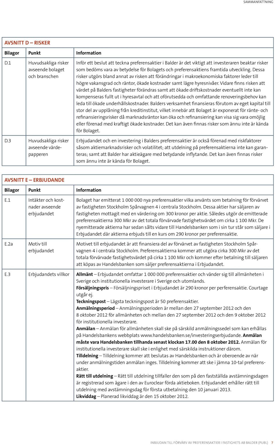 preferensaktiens framtida utveckling.