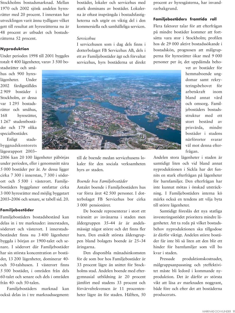 Nyproduktion Under perioden 1998 till 2001 byggdes totalt 4 400 lägenheter, varav 3 500 bostadsrätter och småhus och 900 hyreslägenheter.