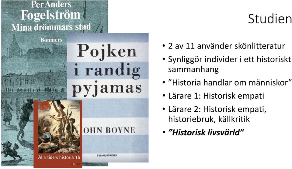 om människor Lärare 1: Historisk empati Lärare 2: