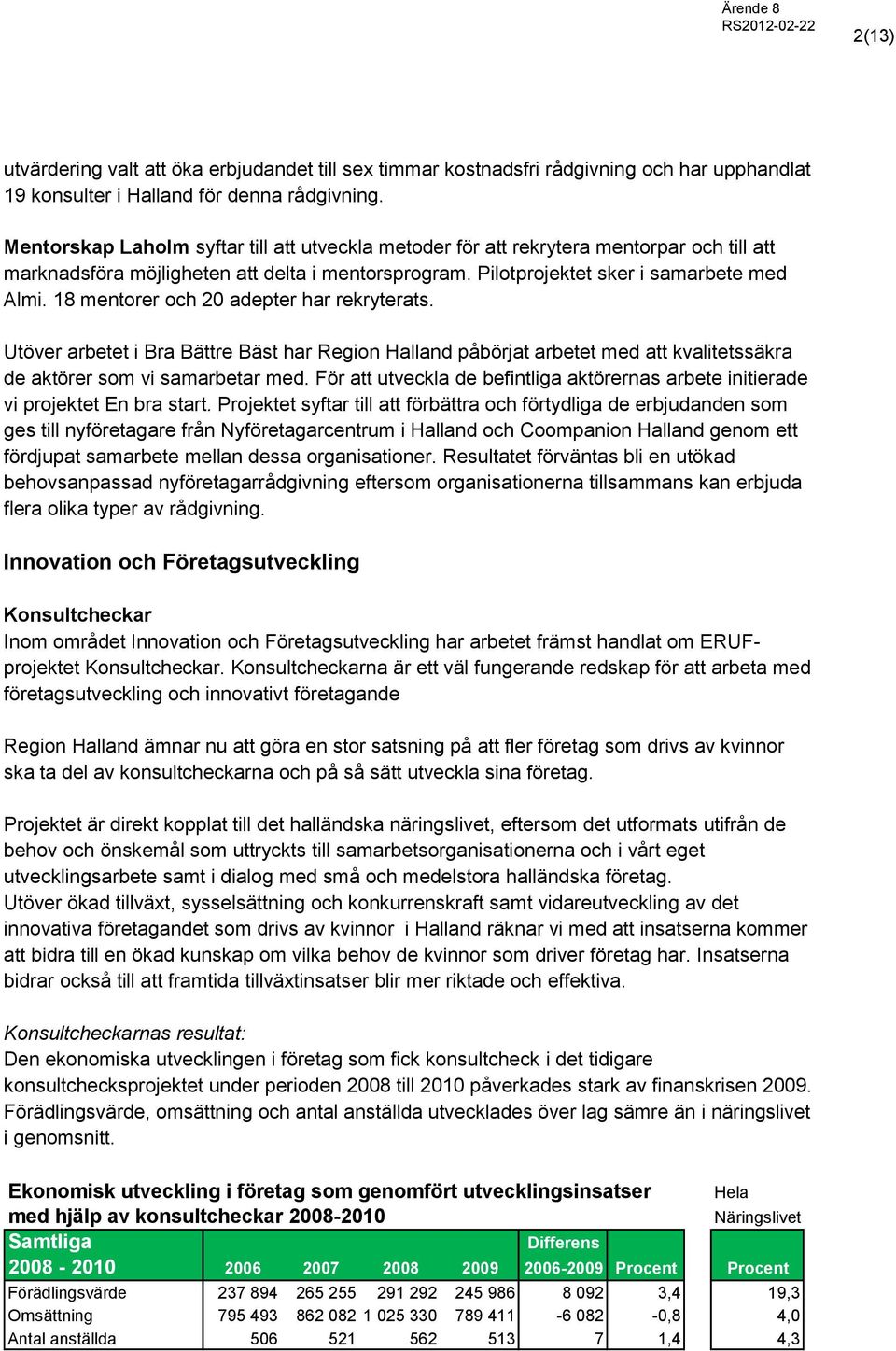 18 mentorer och 20 adepter har rekryterats. Utöver arbetet i Bra Bättre Bäst har Region Halland påbörjat arbetet med att kvalitetssäkra de aktörer som vi samarbetar med.