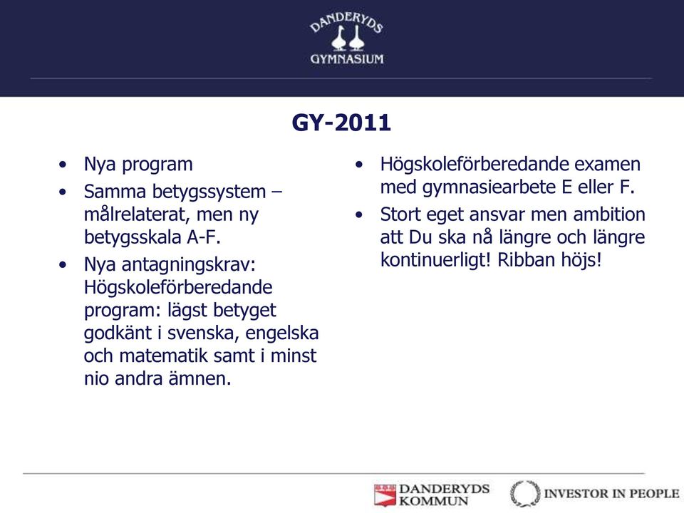 engelska och matematik samt i minst nio andra ämnen.