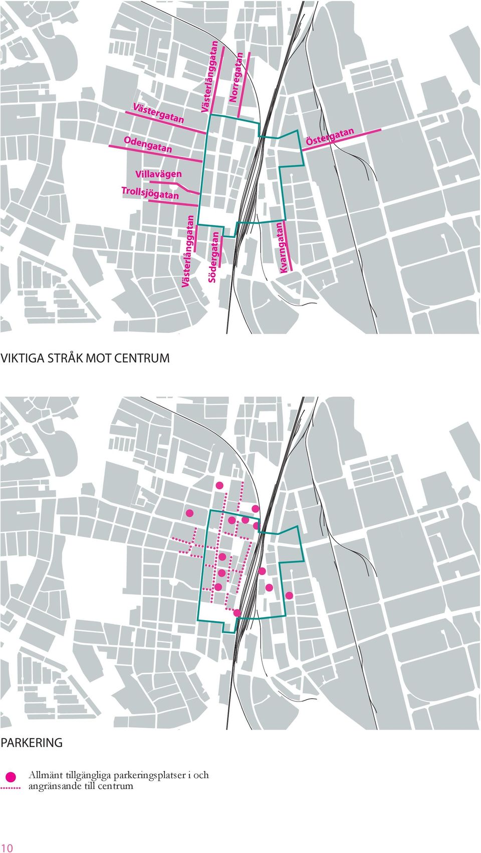 Södergatan Kvarngatan VIKTIGA STRÅK MOT CENTRUM PARKERING