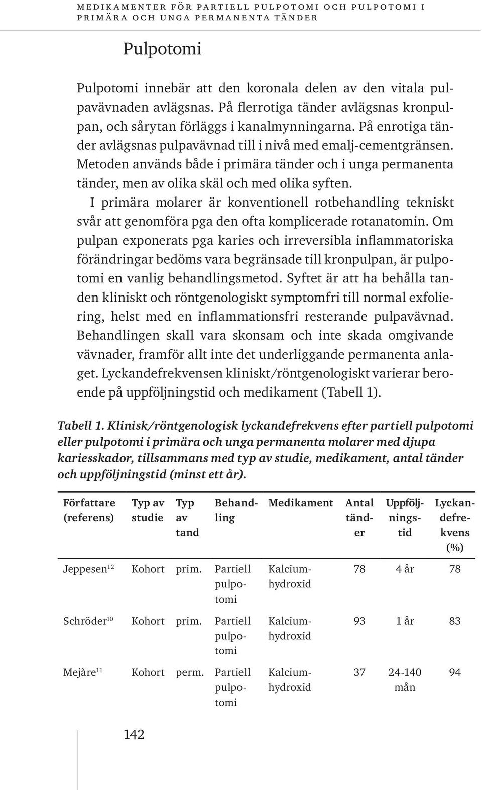 I primära molarer är konventionell rotbehandling tekniskt svår att genomföra pga den ofta komplicerade rotanatomin.