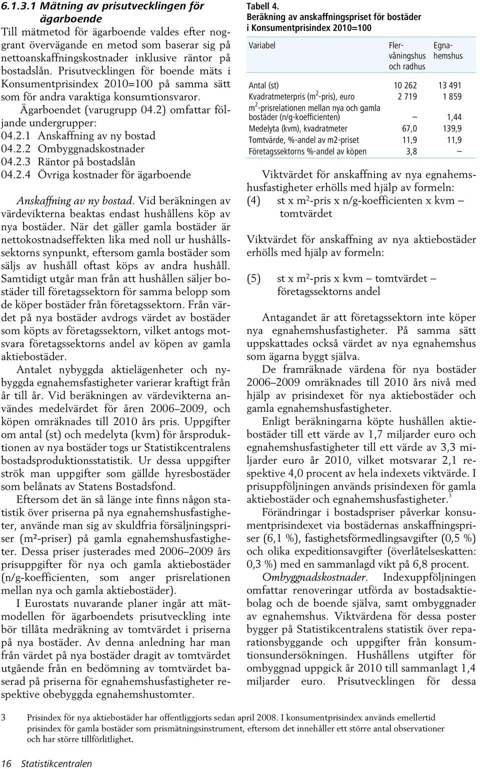 2.2 Ombyggnadskostnader 04.2.3 Räntor på bostadslån 04.2.4 Övriga kostnader för ägarboende Anskaffningavnybostad. Vid beräkningen av värdevikterna beaktas endast hushållens köp av nya bostäder.