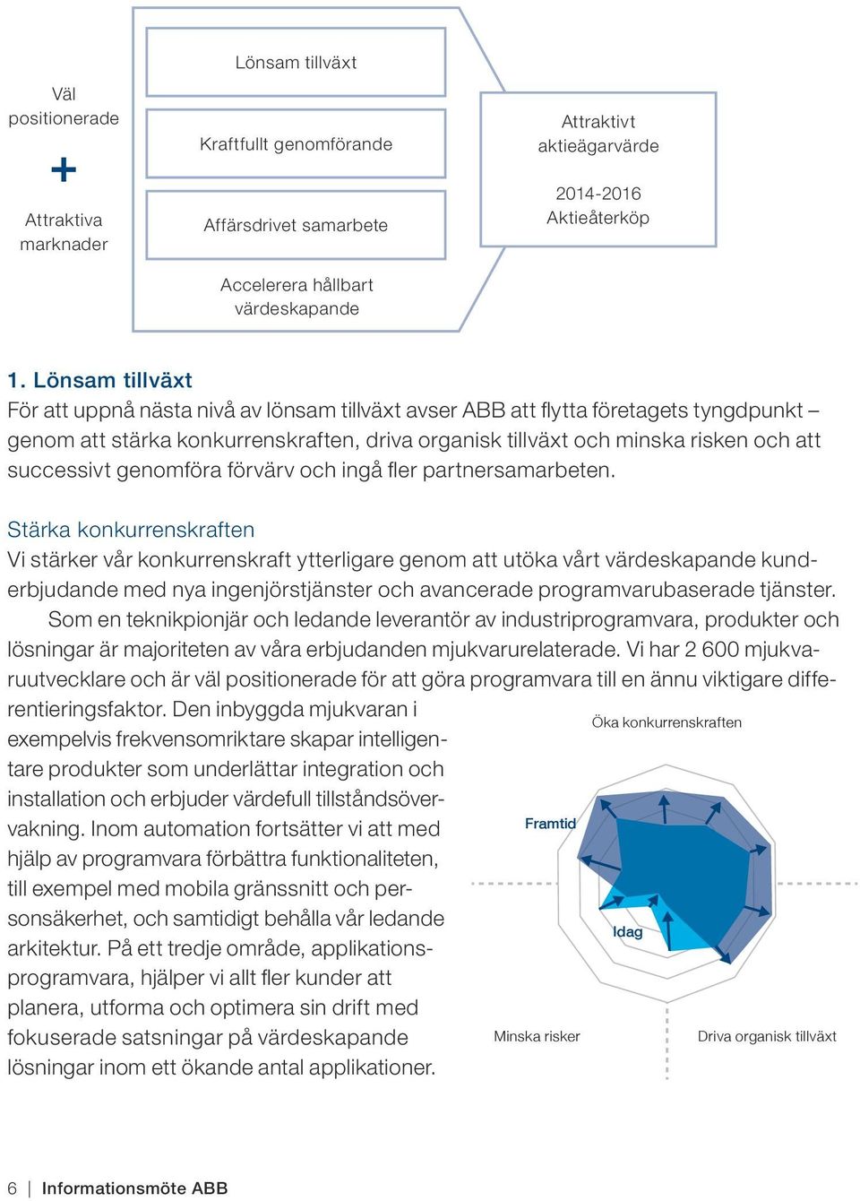 successivt genomföra förvärv och ingå fl er partnersamarbeten.