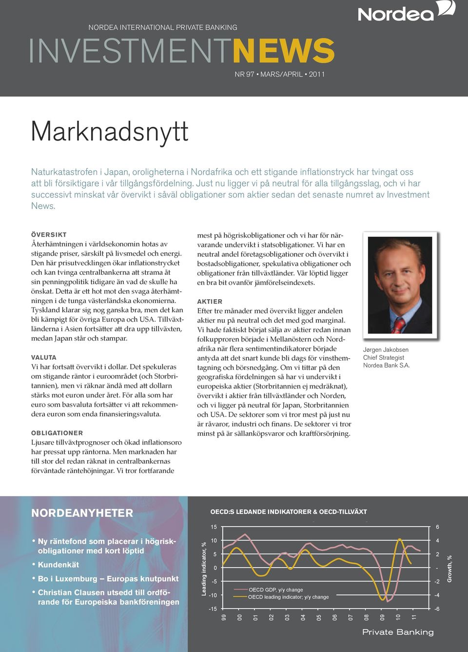 Just nu ligger vi på neutral för alla tillgångsslag, och vi har successivt minskat vår övervikt i såväl obligationer som aktier sedan det senaste numret av Investment News.