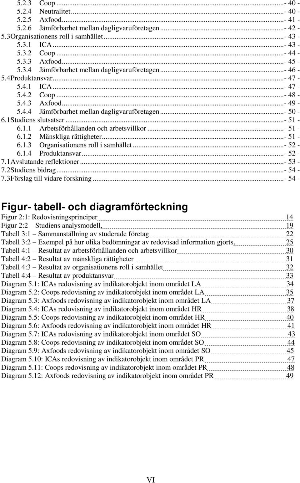 1 Studiens slutsatser...- 51-6.1.1 Arbetsförhållanden och arbetsvillkor...- 51-6.1.2 Mänskliga rättigheter...- 51-6.1.3 Organisationens roll i samhället...- 52-6.1.4 Produktansvar...- 52-7.