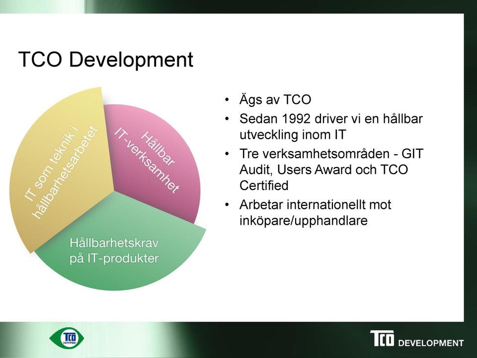 verksamhetsområden - GIT Audit, Users Award och