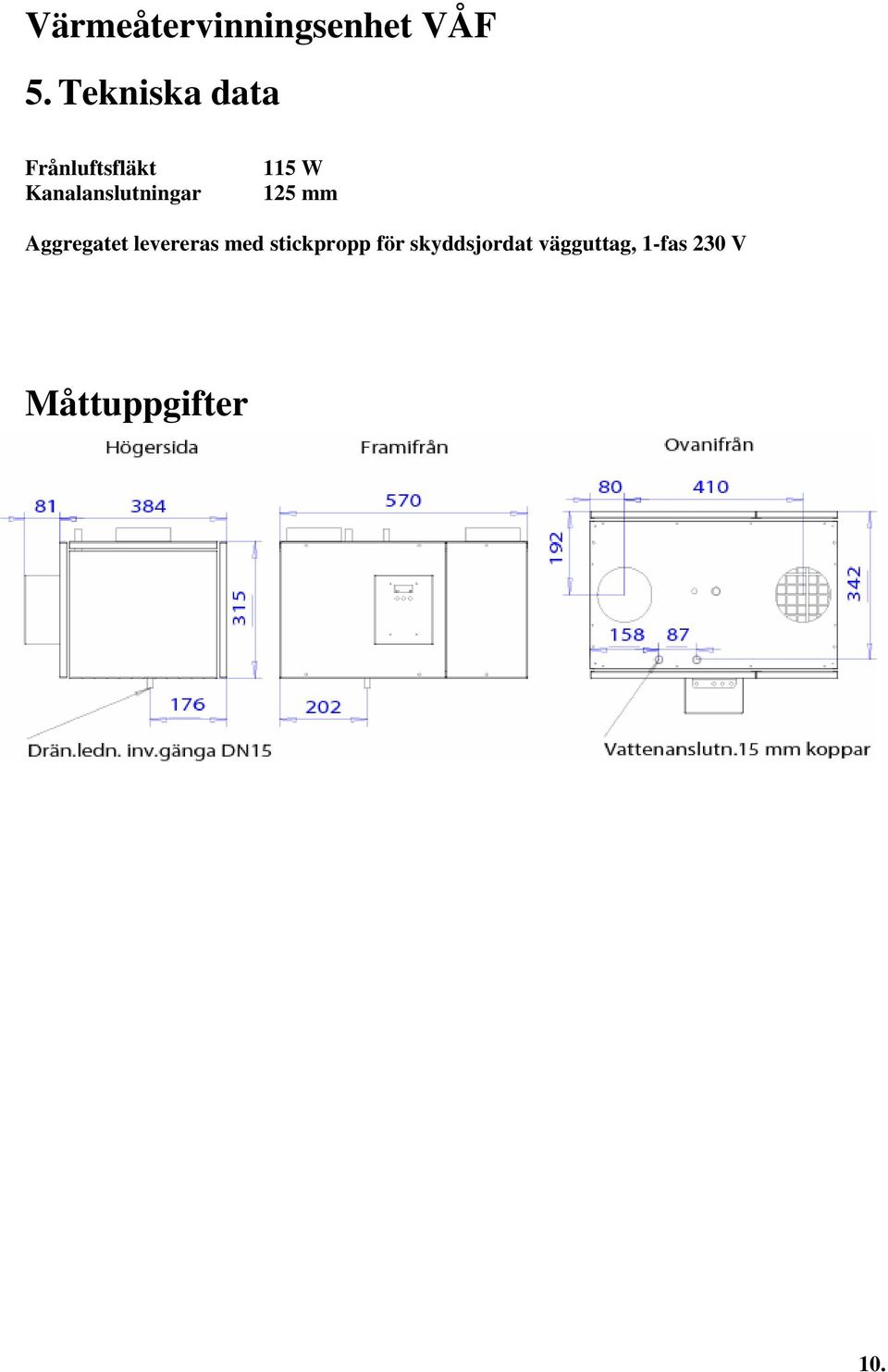 Aggregatet levereras med stickpropp