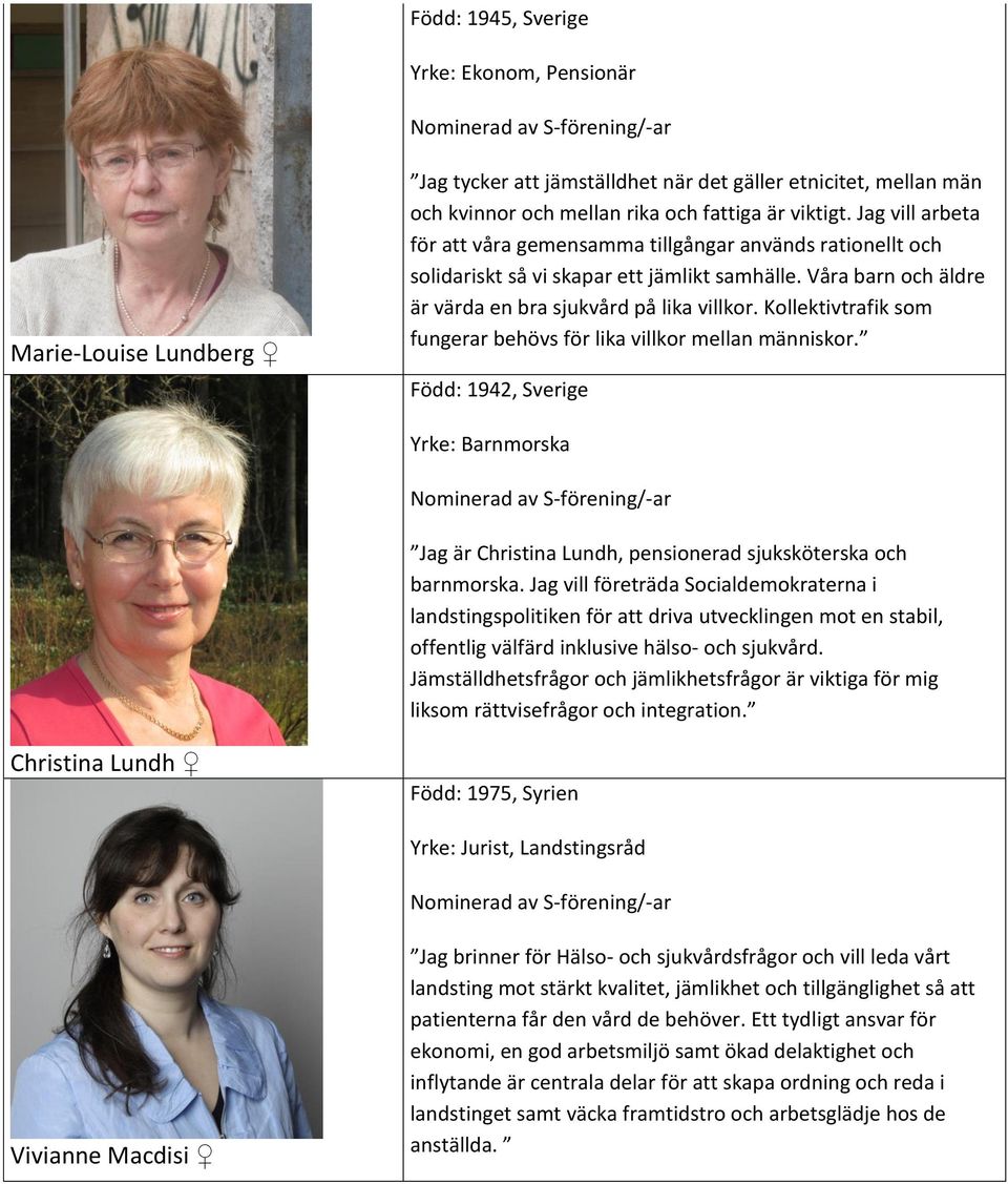 Kollektivtrafik som fungerar behövs för lika villkor mellan människor. Född: 1942, Sverige Yrke: Barnmorska Jag är Christina Lundh, pensionerad sjuksköterska och barnmorska.