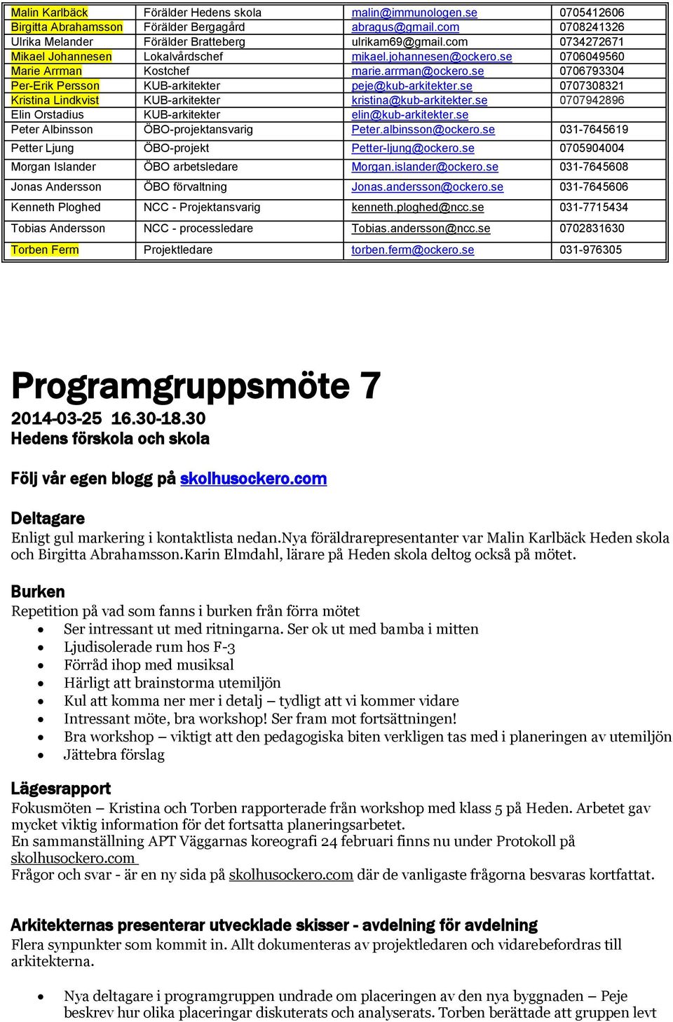 se 0707308321 Kristina Lindkvist KUB-arkitekter kristina@kub-arkitekter.se 0707942896 Elin Orstadius KUB-arkitekter elin@kub-arkitekter.se Peter Albinsson ÖBO-projektansvarig Peter.albinsson@ockero.