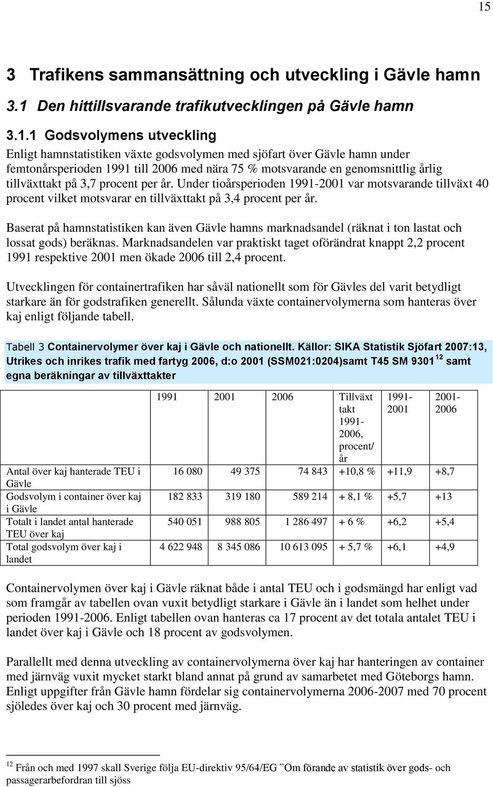 Under tioårsperioden 1991-2001 var motsvarande tillväxt 40 procent vilket motsvarar en tillväxttakt på 3,4 procent per år.