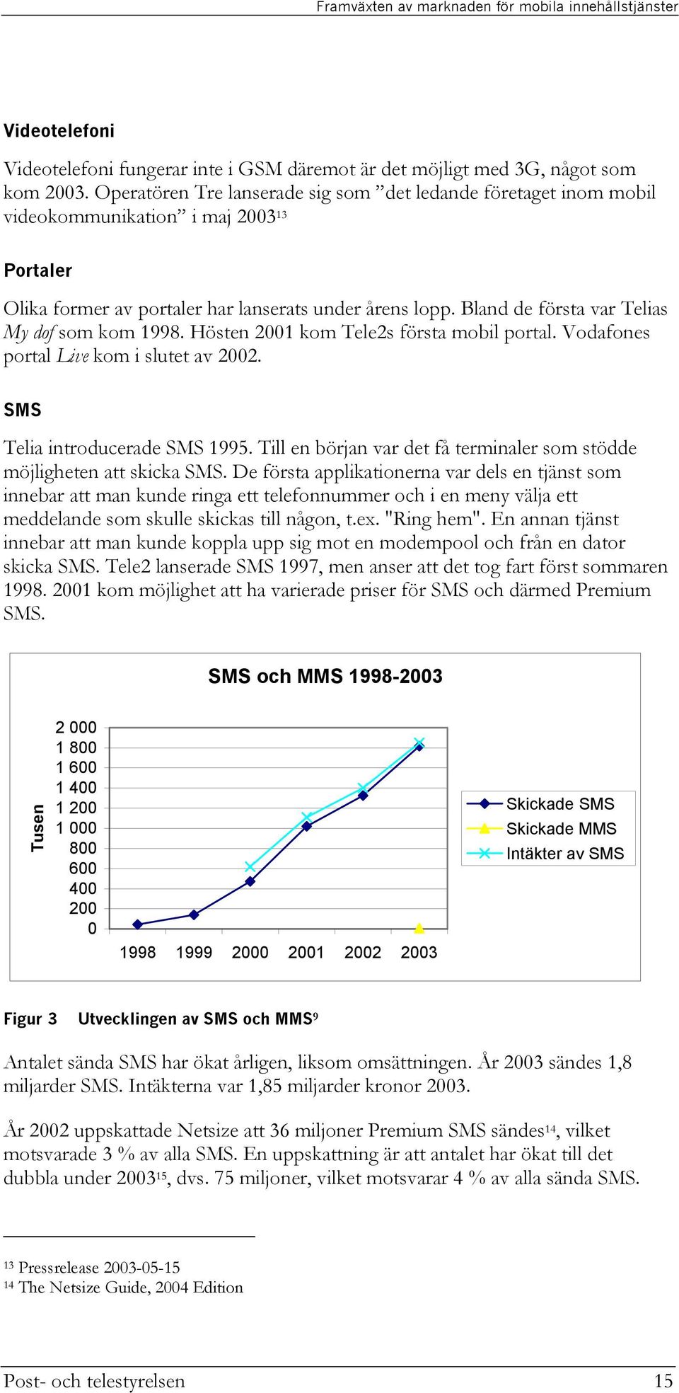 Bland de första var Telias My dof som kom 1998. Hösten 2001 kom Tele2s första mobil portal. Vodafones portal Live kom i slutet av 2002. SMS Telia introducerade SMS 1995.