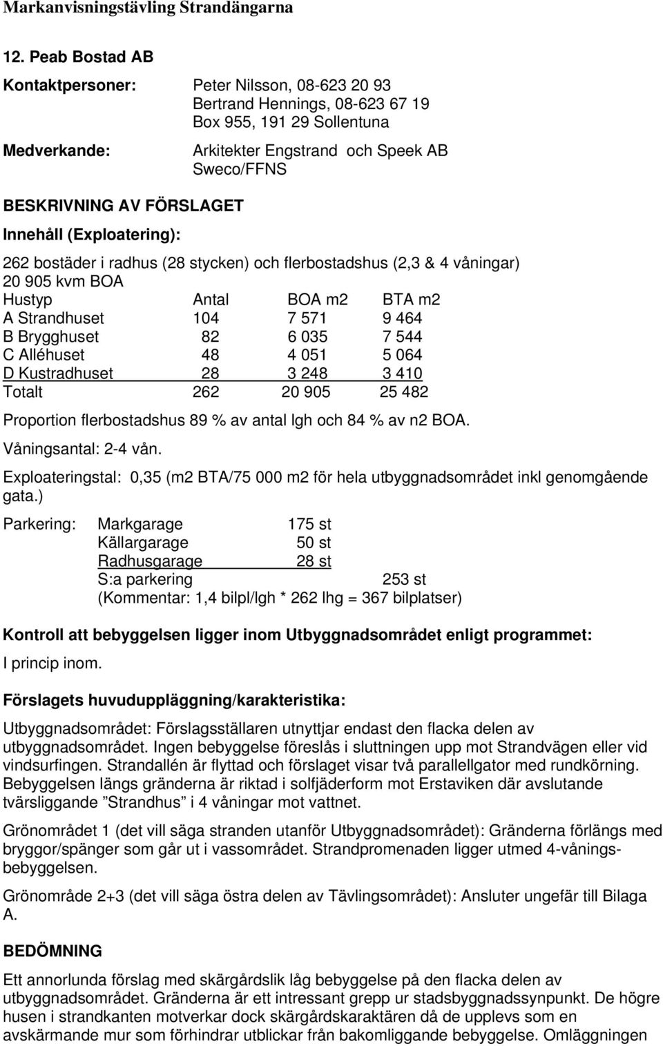 410 Totalt 262 20 905 25 482 Proportion flerbostadshus 89 % av antal lgh och 84 % av n2 BOA. Våningsantal: 2-4 vån.