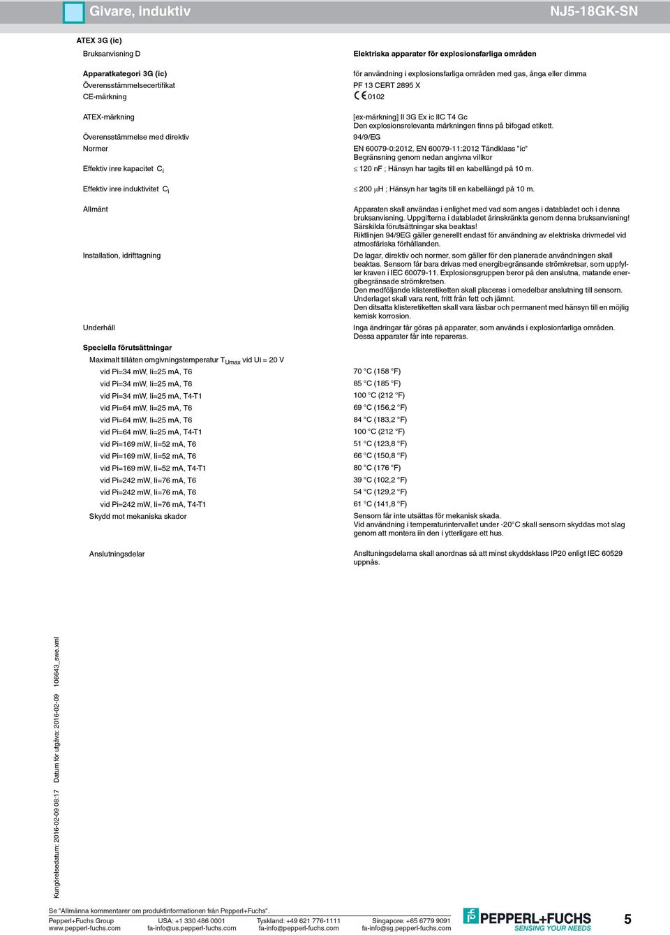 vid Pi=242 mw, Ii=76 ma, T4-T1 bruksanvisning. Uppgifterna i databladet ärinskränkta genom denna bruksanvisning! Särskilda förutsättningar ska beaktas!