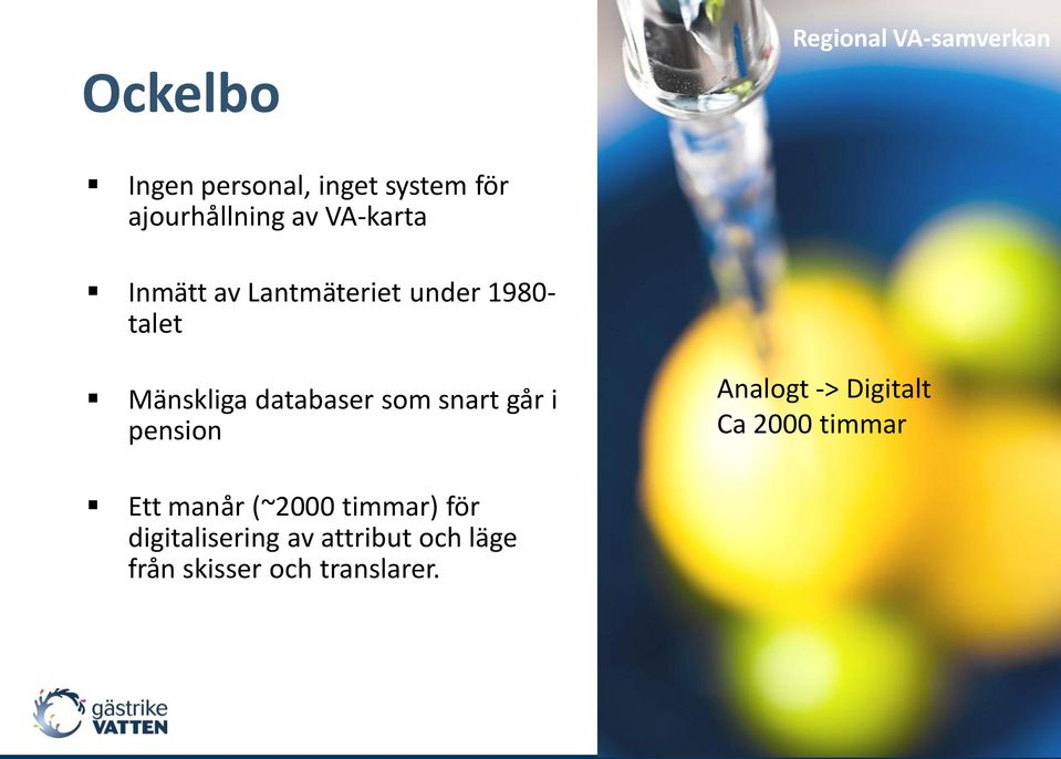 Mänskliga databaser som snart går i pension Analogt -> Digitalt Ca 2000