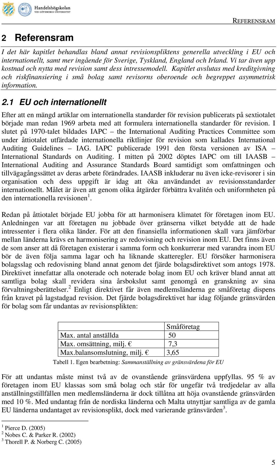 Kapitlet avslutas med kreditgivning och riskfinansiering i små bolag samt revisorns oberoende och begreppet asymmetrisk information. 2.