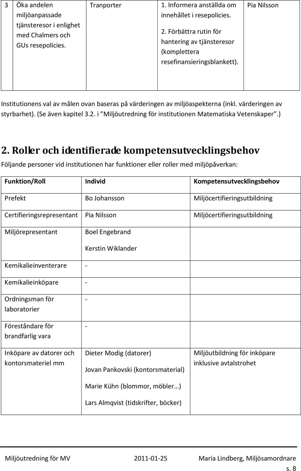 värderingen av styrbarhet). (Se även kapitel 3.2. i Miljöutredning för institutionen Matematiska Vetenskaper.) 2.