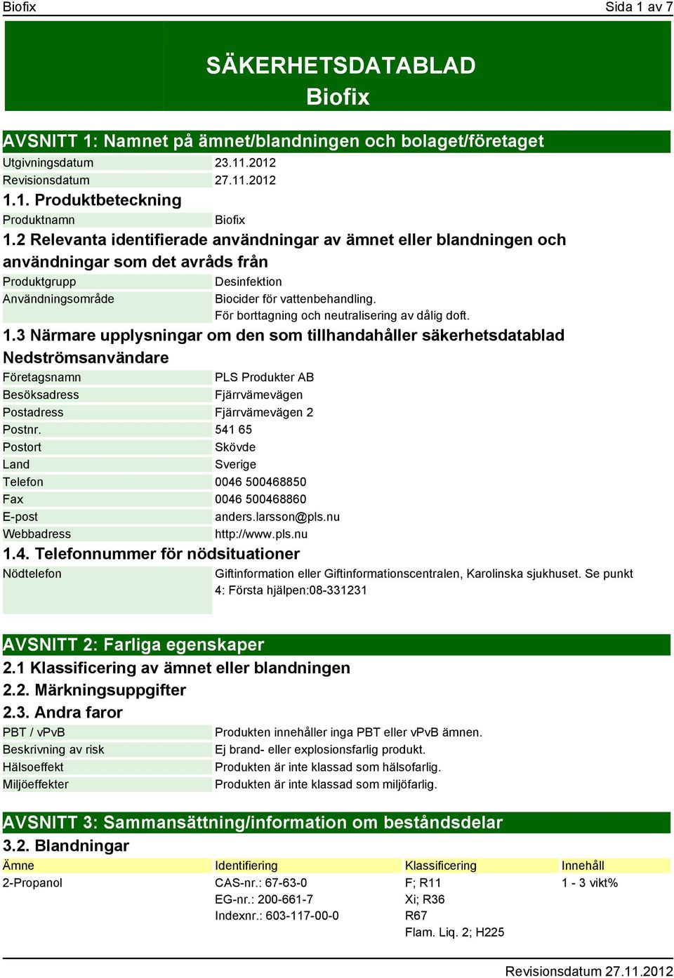 För borttagning och neutralisering av dålig doft. 1.