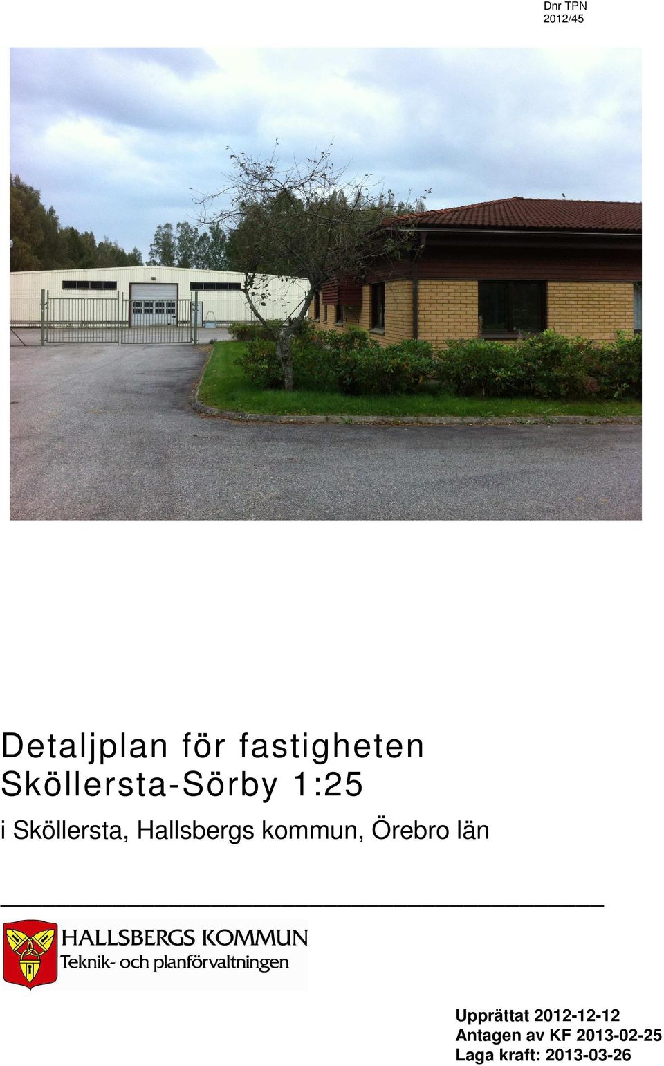 Hallsbergs kommun, Örebro län Upprättat