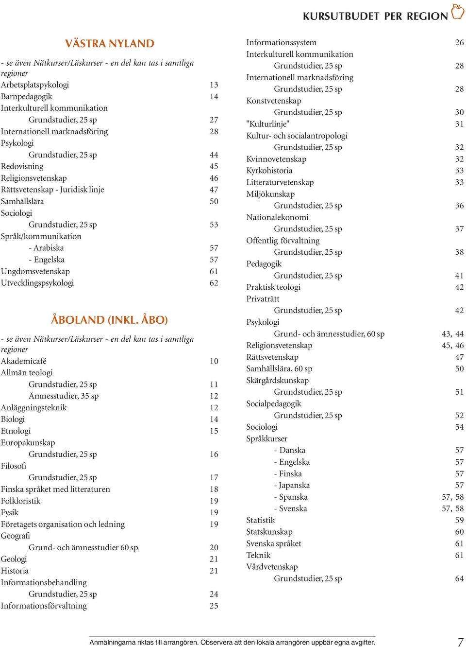 Språk/kommunikation - Arabiska 57 - Engelska 57 Ungdomsvetenskap 61 Utvecklingspsykologi 62 (INKL.