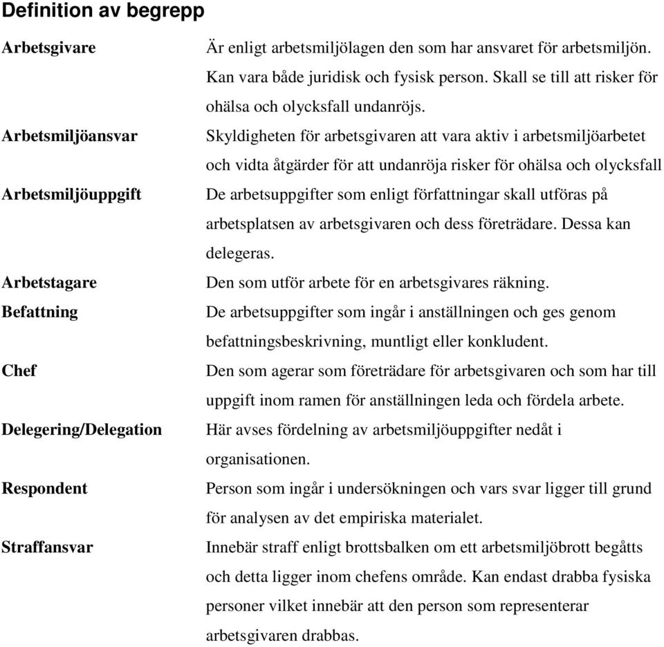 Skyldigheten för arbetsgivaren att vara aktiv i arbetsmiljöarbetet och vidta åtgärder för att undanröja risker för ohälsa och olycksfall De arbetsuppgifter som enligt författningar skall utföras på