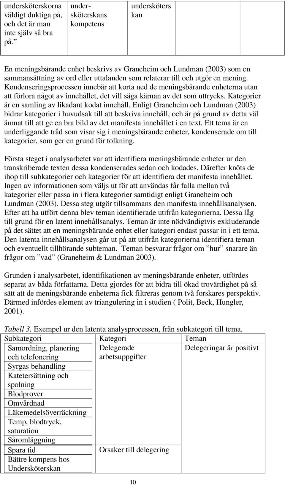 Kondenseringsprocessen innebär att korta ned de meningsbärande enheterna utan att förlora något av innehållet, det vill säga kärnan av det som uttrycks.