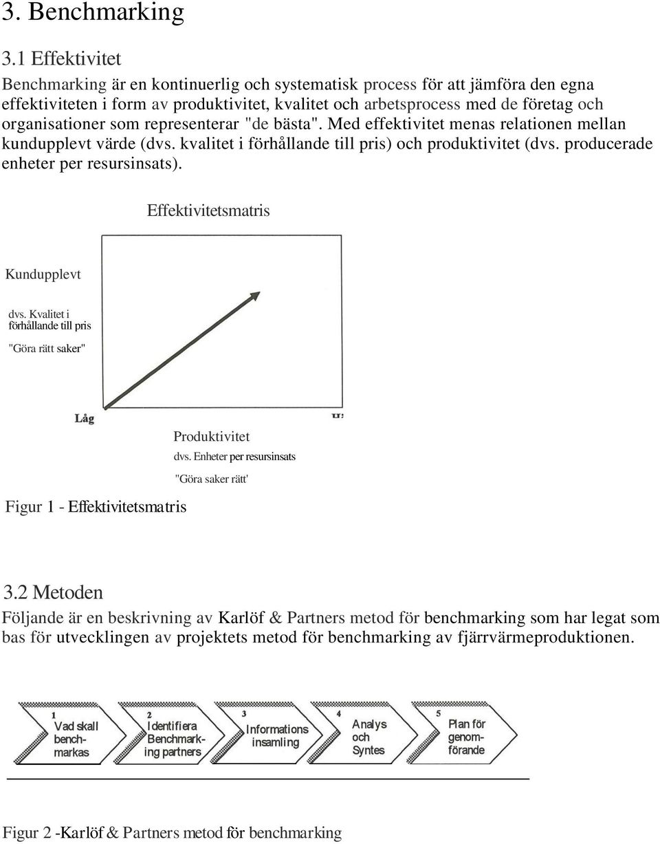 som representerar "de bästa". Med effektivitet menas relationen mellan kundupplevt värde (dvs. kvalitet i förhållande till pris) och produktivitet (dvs. producerade enheter per resursinsats).