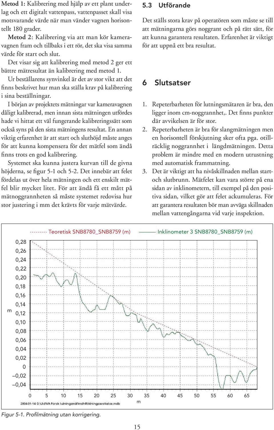 Det visar sig att kalibrering med metod 2 ger ett bättre mätresultat än kalibrering med metod 1.