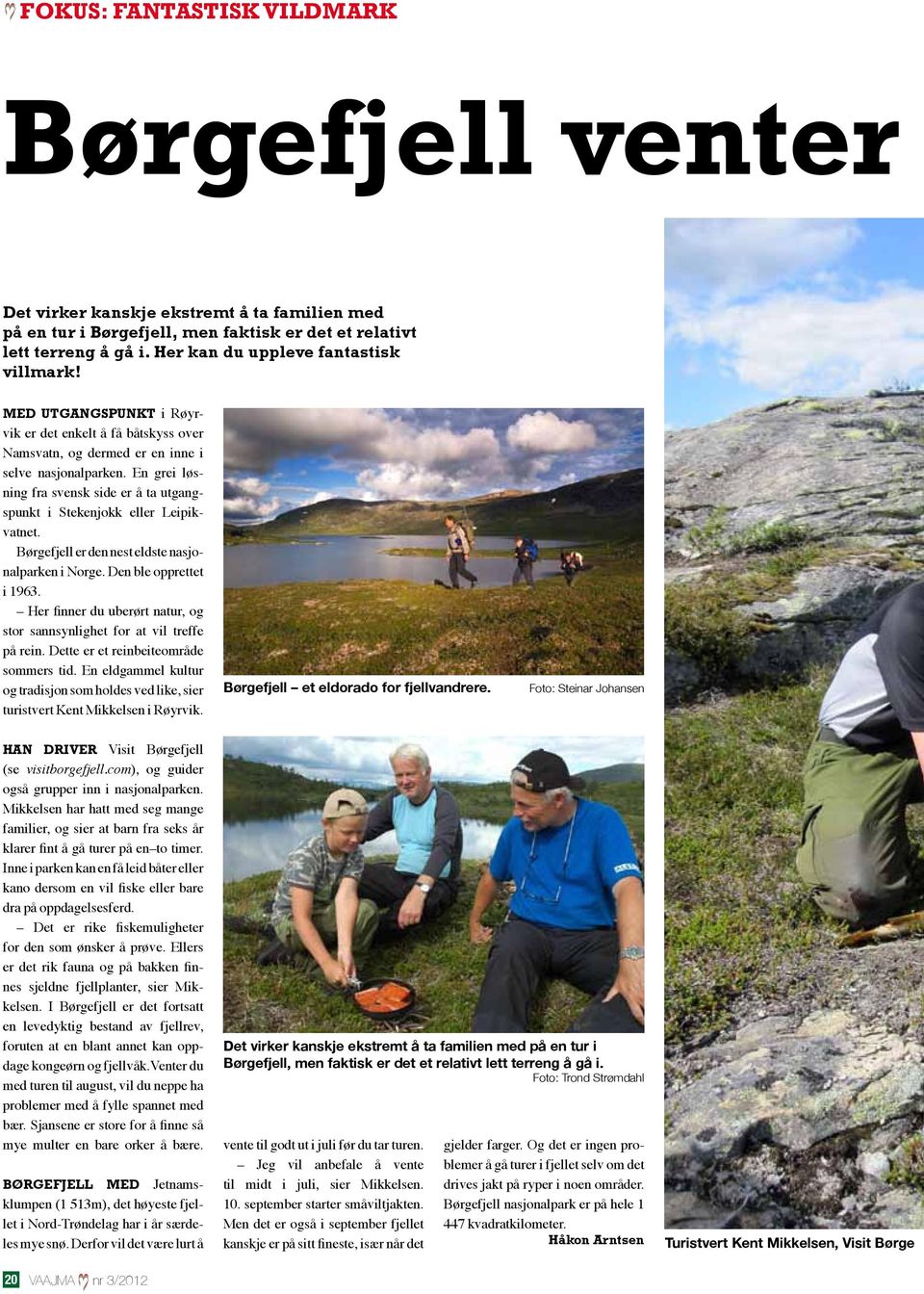 En grei løsning fra svensk side er å ta utgangspunkt i Stekenjokk eller Leipikvatnet. Børgefjell er den nest eldste nasjonalparken i Norge. Den ble opprettet i 1963.