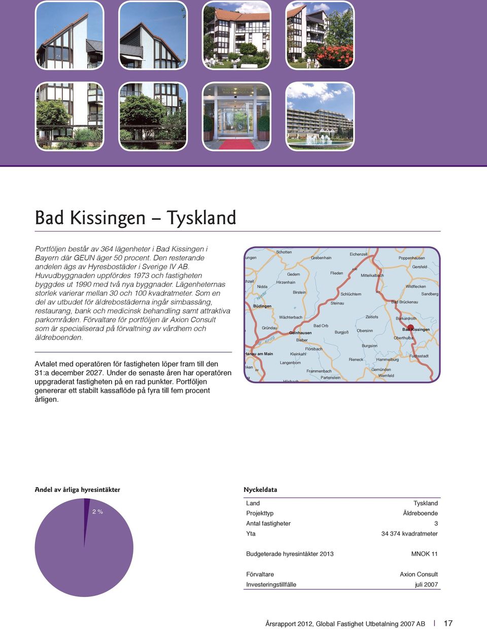 Lägenheternas Bad Nauheim storlek varierar mellan 30 och 100 kvadratmeter.