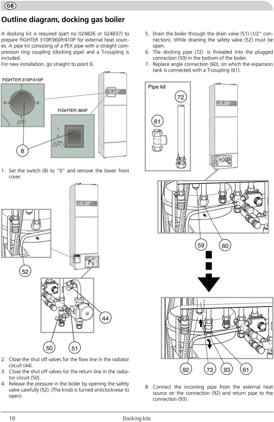 Vor dem Einfüllen, Bedienungsanleitungen kontrollieren egelmäßige Wartung von: Luftfilter Ventilator Luftventilen Sicherheitsventilen Nullstellen der Sicherung 0 Sicherheitsventile im Leitungssystem: