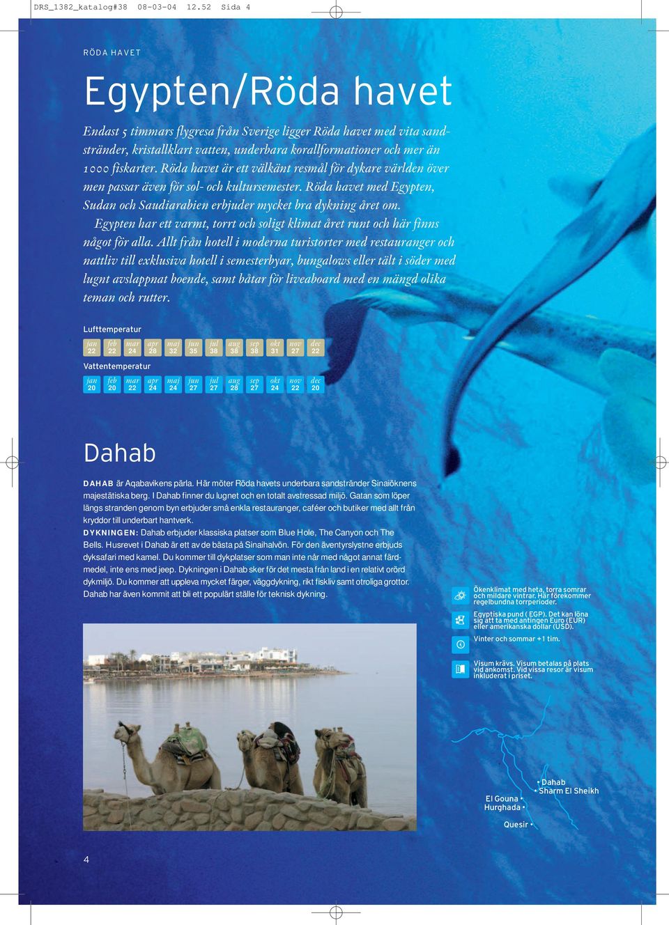 Röda havet är ett välkänt resmål för dykare världen över men passar även för sol- och kultursemester. Röda havet med Egypten, Sudan och Saudiarabien erbjuder mycket bra dykning året om.