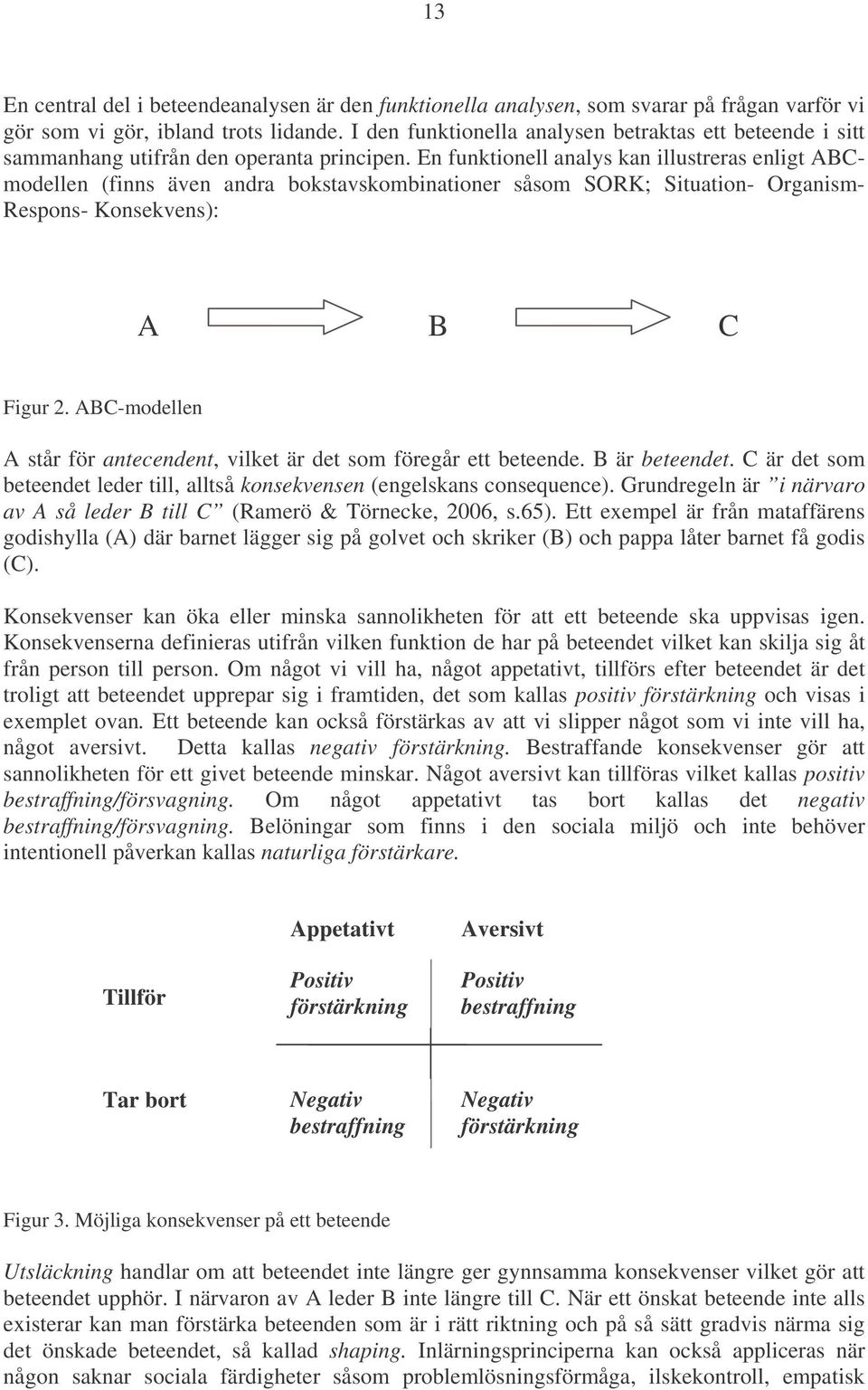 En funktionell analys kan illustreras enligt ABCmodellen (finns även andra bokstavskombinationer såsom SORK; Situation- Organism- Respons- Konsekvens): A B C Figur 2.