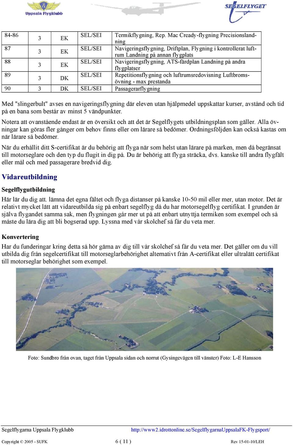 Landning på andra 3 EK flygplatser 89 SEL/SEI Repetitionsflygning och luftrumsredovisning Luftbromsövning - max prestanda 3 DK 90 3 DK SEL/SEI Passagerarflygning Med "slingerbult" avses en