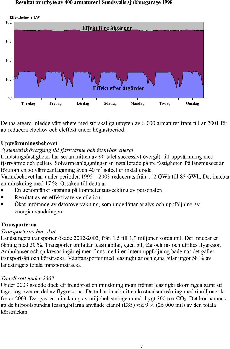 Uppvärmningsbehovet Systematisk övergång till fjärrvärme och förnybar energi Landstingsfastigheter har sedan mitten av 90-talet successivt övergått till uppvärmning med fjärrvärme och pellets.