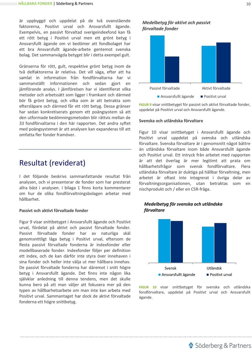 gentemot svenska bolag. Det sammanvägda betyget blir i detta exempel gult. Gränserna för rött, gult, respektive grönt betyg inom de två delfaktorerna är relativa.