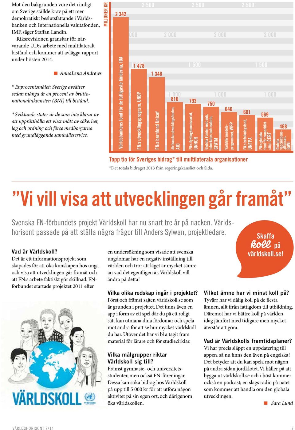 AnnaLena Andrews * Enprocentsmålet: Sverige avsätter sedan många år en procent av bruttonationalinkomsten (BNI) till bistånd.