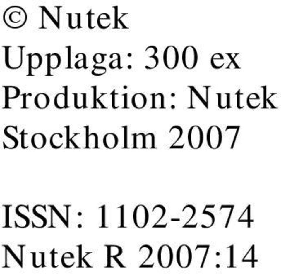 Stockholm 2007 ISSN: