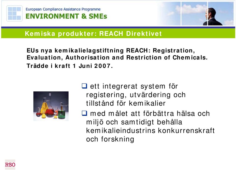 ett integrerat system för registering, utvärdering och tillstånd för kemikalier med målet