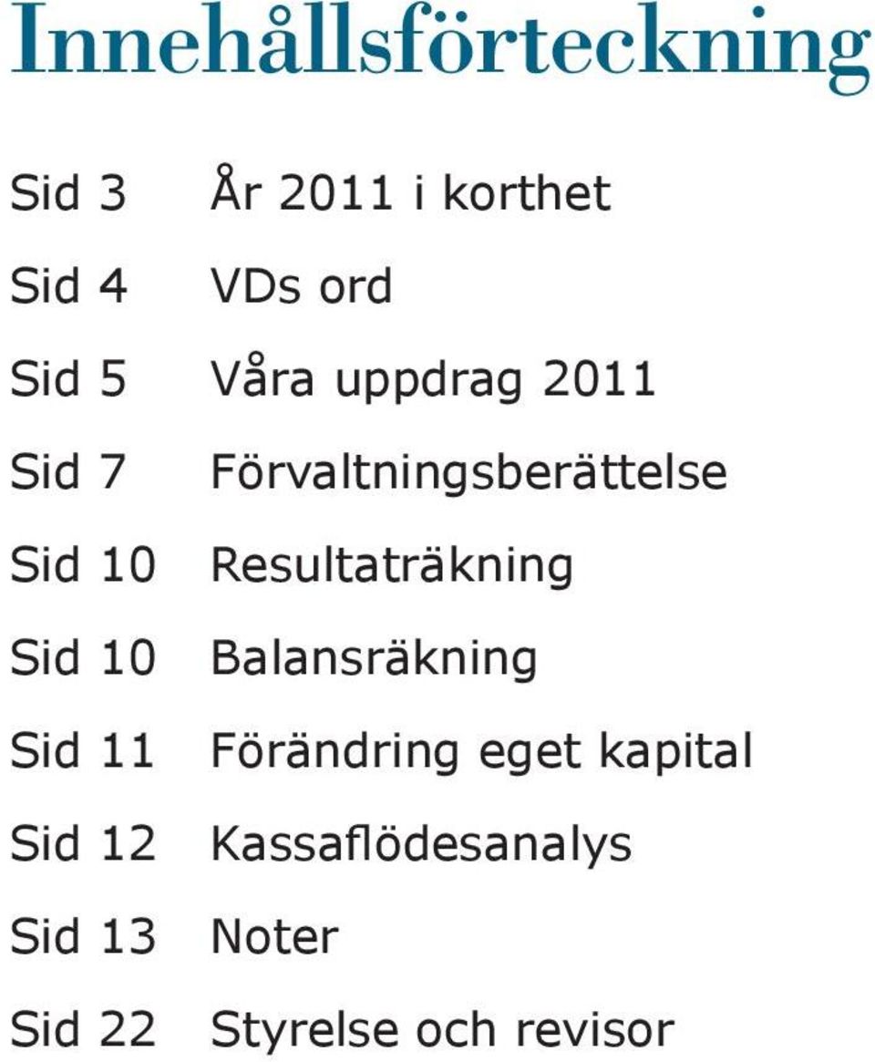 Sid 22 Förvaltningsberättelse Resultaträkning Balansräkning