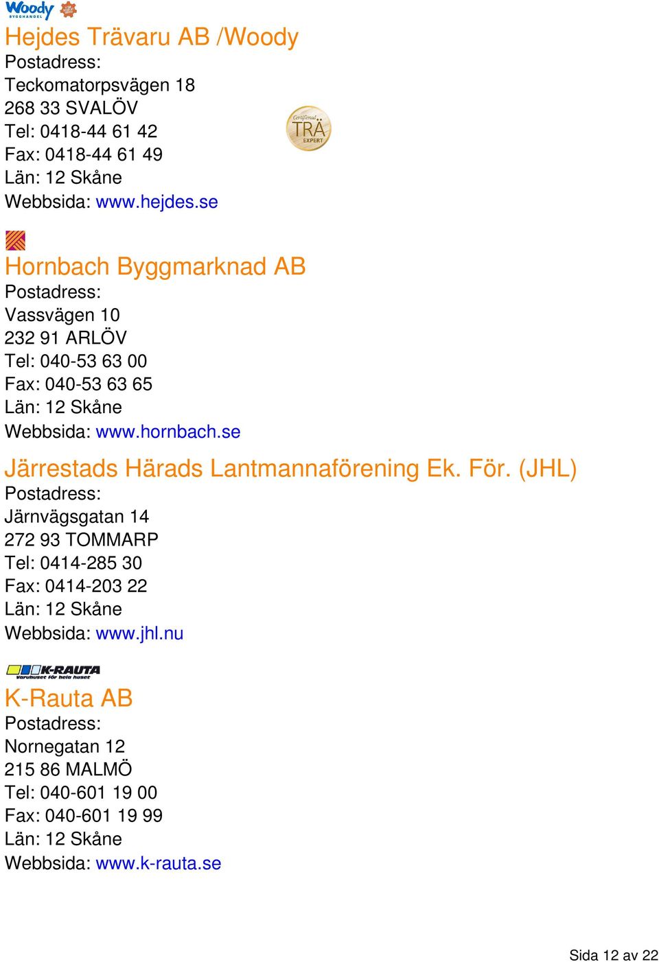 se Järrestads Härads Lantmannaförening Ek. För.