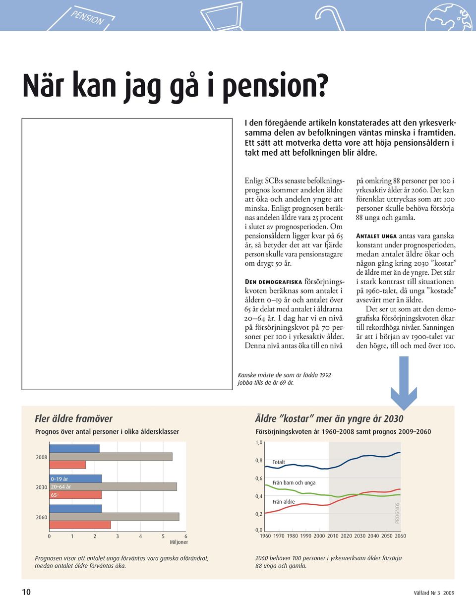 Enligt prognosen beräknas andelen äldre vara 25 procent i slutet av prognos perioden.