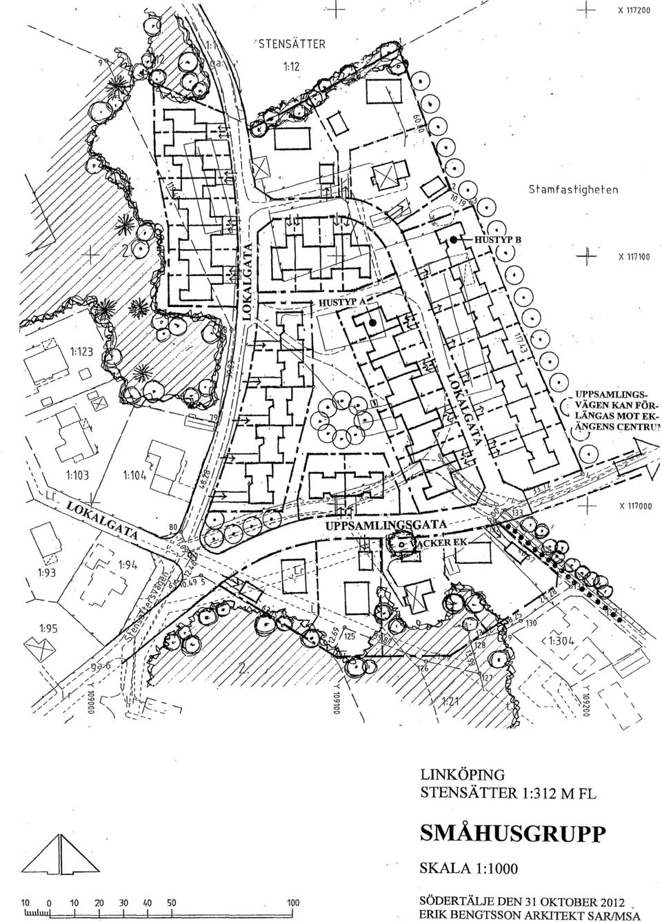 > \;/ LINKÖPING STENSÄTTER 1:312 M FL SMÅHUS GRUPP SKALA l: 1000 10.