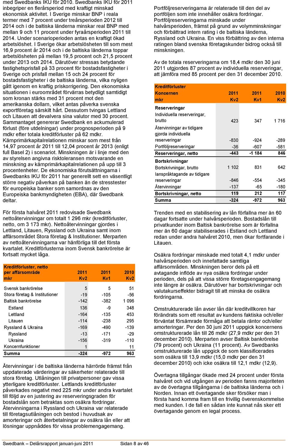 Under scenarioperioden antas en kraftigt ökad arbetslöshet.