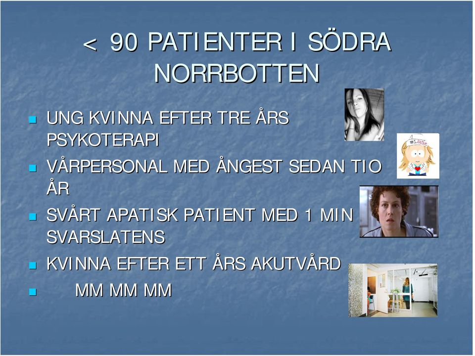 ÅNGEST SEDAN TIO ÅR SVÅRT APATISK PATIENT MED 1