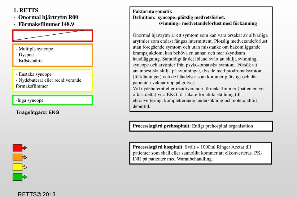 svimning= medvetandeförlust med förkänning Onormal hjärtrytm är ett symtom som kan vara orsakat av allvarliga arytmier som endast fångas intermittent.